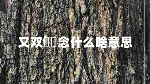 又雙叒叕念什么啥意思