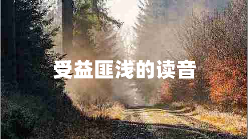 受益匪淺的讀音 受益匪淺的讀音