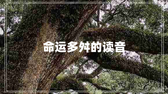 命運(yùn)多舛的讀音