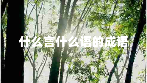 什么言什么語的成語 什么言什么語的成語