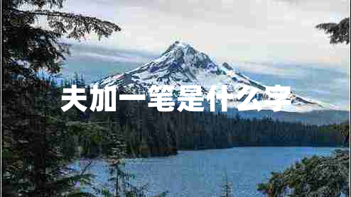 夫加一筆是什么字