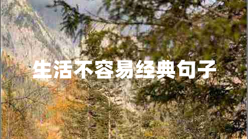 生活不容易經(jīng)典句子