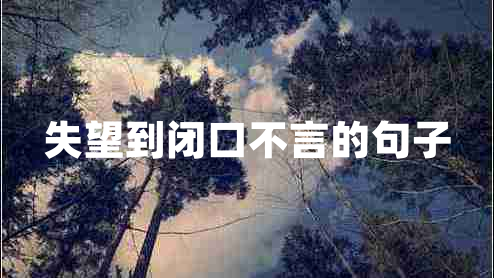 失望到閉口不言的句子