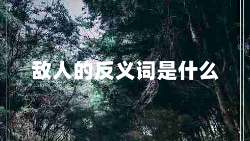 敵人的反義詞是什么