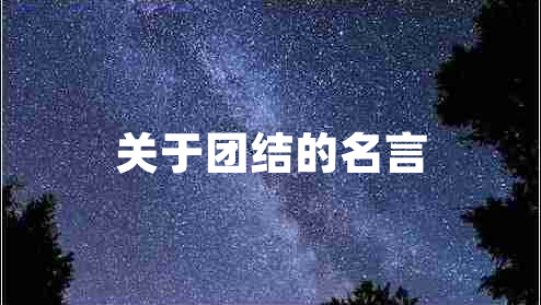 關于團結的名言 關于團結的名言