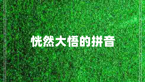 恍然大悟的拼音 恍然大悟的拼音