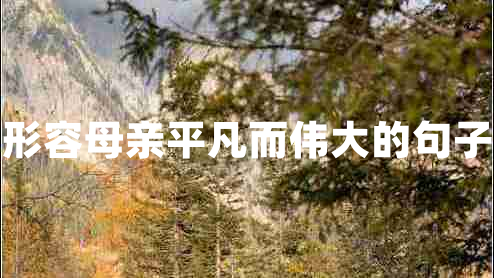 形容母親平凡而偉大的句子 形容母親平凡而偉大的句子