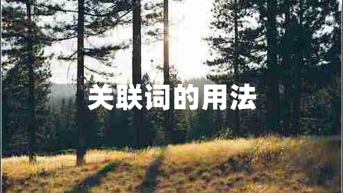 關(guān)聯(lián)詞的用法