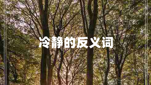 冷靜的反義詞