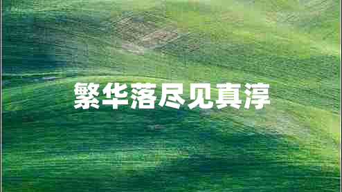 繁華落盡見真淳