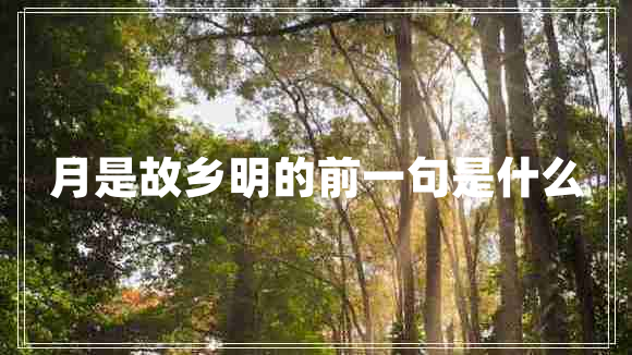月是故鄉(xiāng)明的前一句是什么 月是故鄉(xiāng)明的前一句是什么