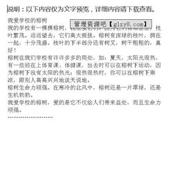 我愛校園的大榕樹作文