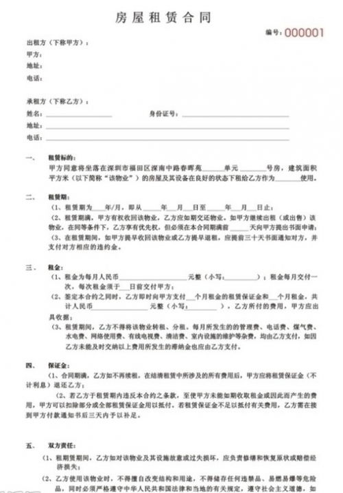 簽房屋租賃合同注意事項