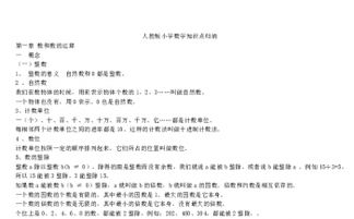 1級(jí)人教版數(shù)學(xué)基礎(chǔ)知識(shí)